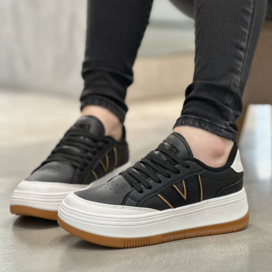 Tenis Casuales para mujer D869 Negros
