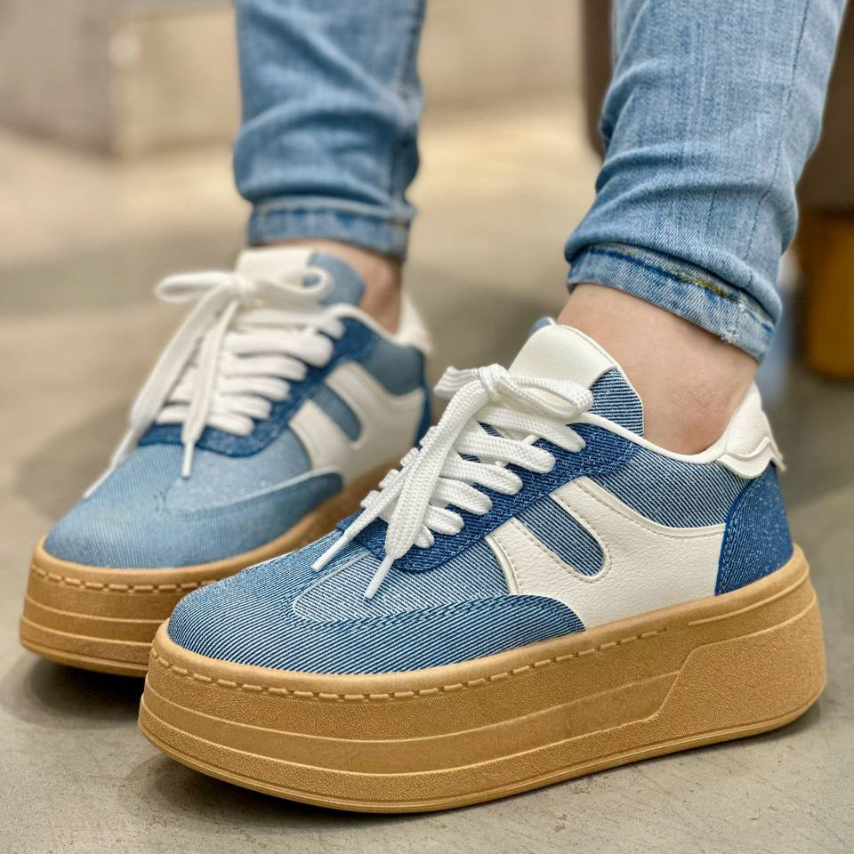 Tenis con plataforma 5cm para mujer D864 Jean