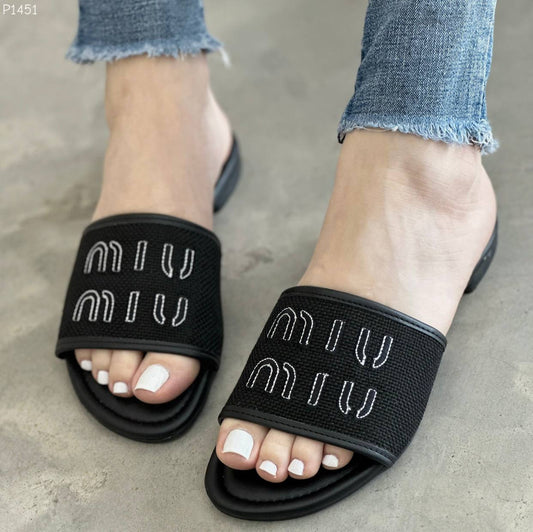 Sandalias Planas negras de moda P1451