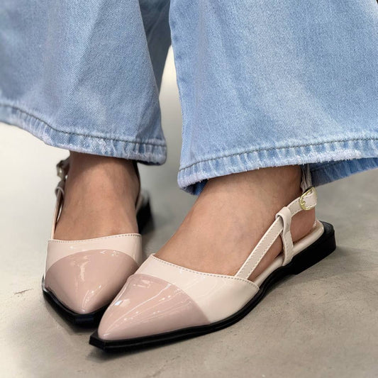 Baleta Slingback punta charol VL11