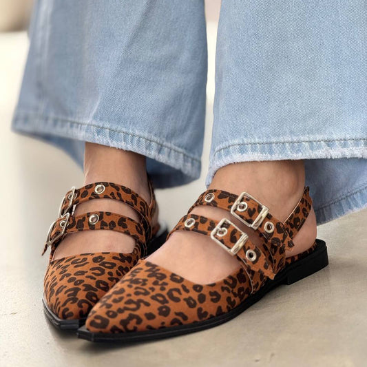 Baletas animal print doble buckle VL14