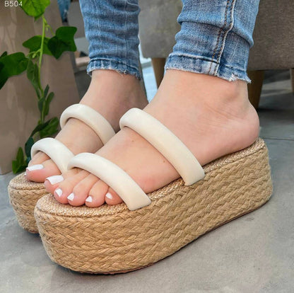 Sandalias Plataformas Bloque en Yute B504