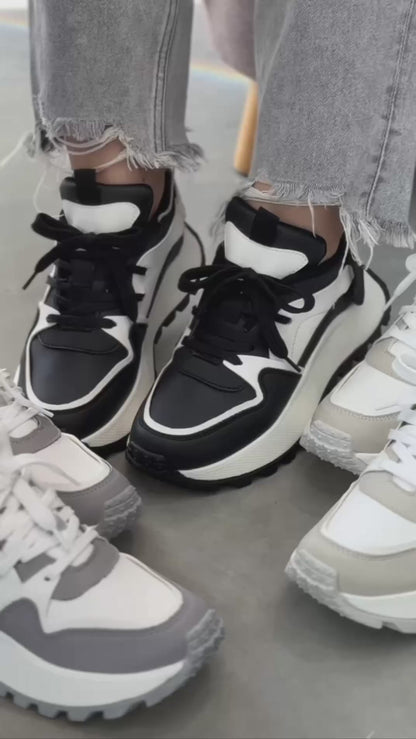 Tenis para Mujer de Nueva Colección D856 Hueso x Negro