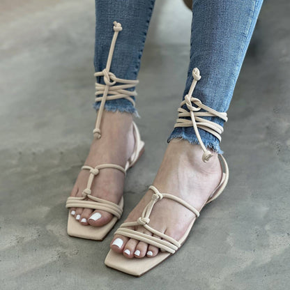 Sandalias Planas Romanas nude P1462